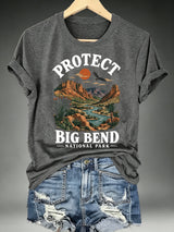 Women's Protect Big Bend National Park, Scenic Desert Landscape T-Shirt