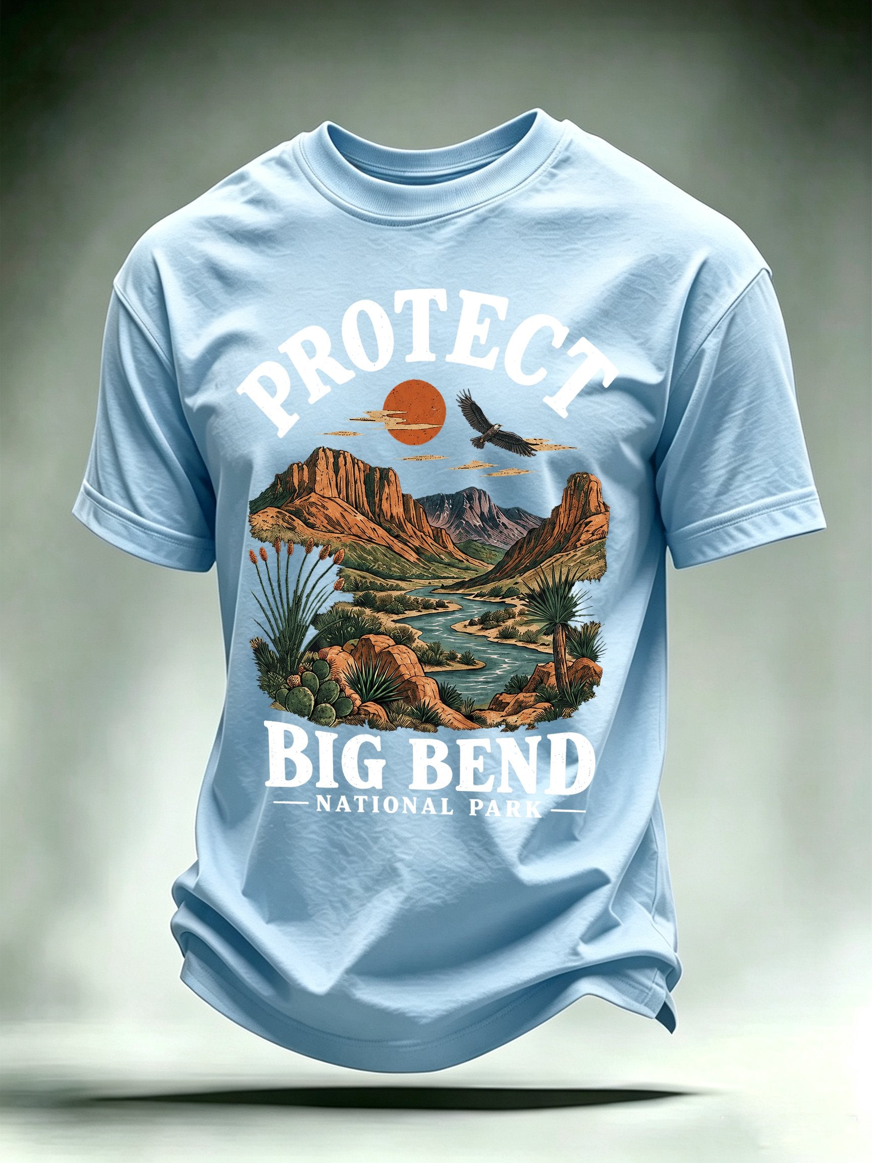 Men's Protect Big Bend National Park, Scenic Desert Landscape T-Shirt