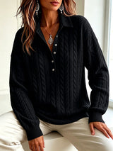 New Arrivals🔥 Timeless Cable Knit Collared Pullover