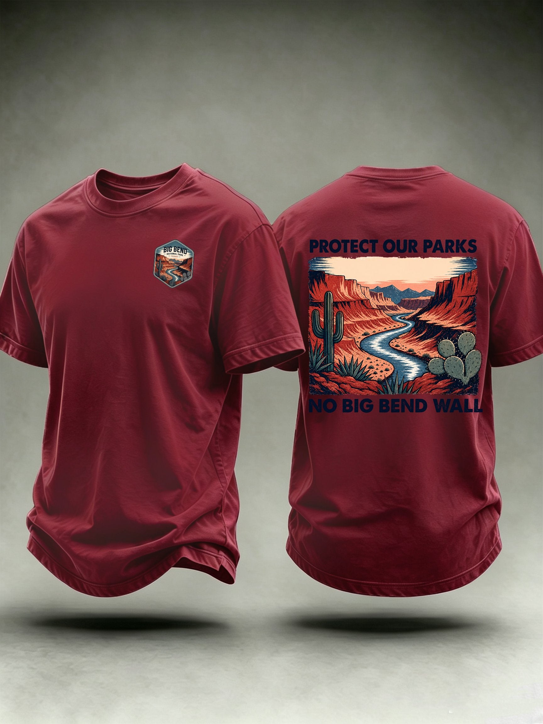 Men's Protect Our National Parks,No Big Bend Wall T-Shirt