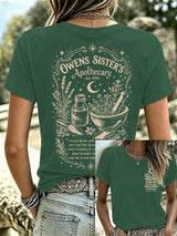 Women's Owens Sisters Apothecary Witch Print Casual T-shirt