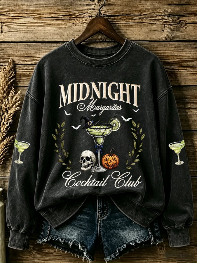 Women's Midnight Margaritas Print Casual Sweatshirt