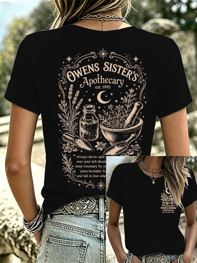 Women's Owens Sisters Apothecary Witch Print Casual T-shirt