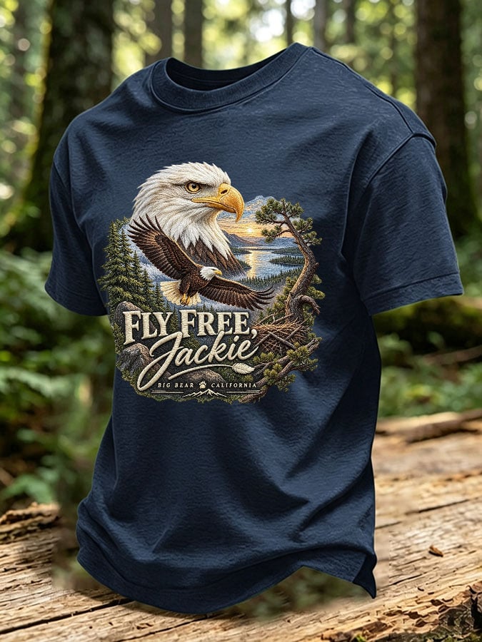 Men's Fly Free Jackie Print Round Neck T-shirt