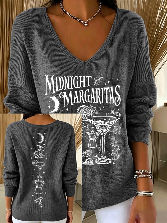 Women's Midnight Margaritas Print Casual Sweatshirt