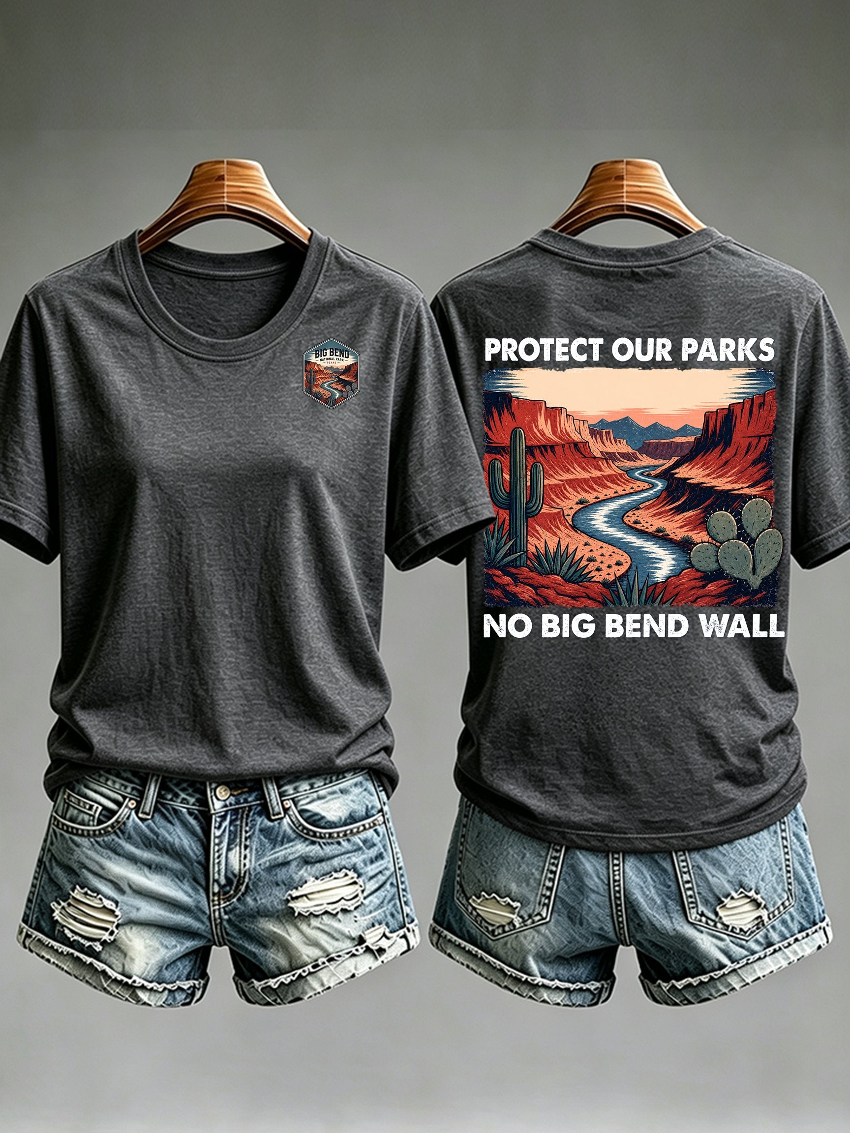 Women's  Protect Our National Parks,No Big Bend Wall T-Shirt