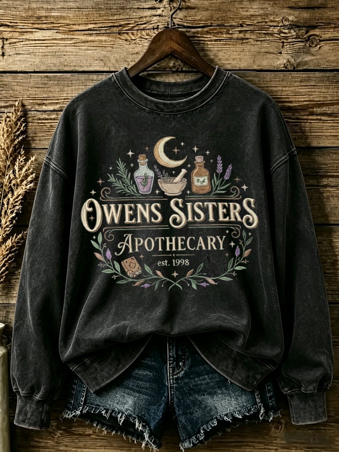 Women's Owens Sisters Apothecary Witch Print Casual Sweatshirt