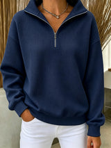 CLEARANCE SALE🔥Women's Waffle Knit Quarter-Zip Sweatshirt
