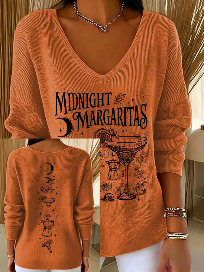 Women's Midnight Margaritas Print Casual Sweatshirt