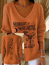 Women's Midnight Margaritas Print Casual Sweatshirt