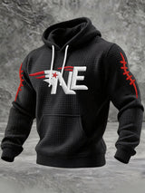 Men’s Football Graphic Plaid Hoodie Sweatshirt