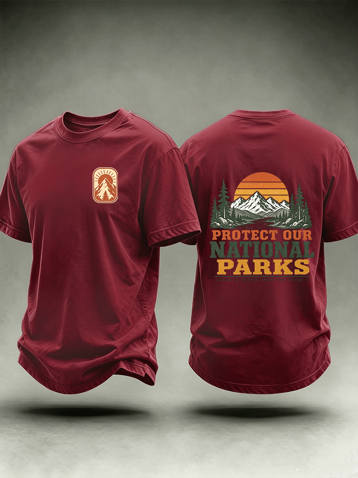 Men's Protect Our National Parks Shirt, Mountain Camping T-Shirt