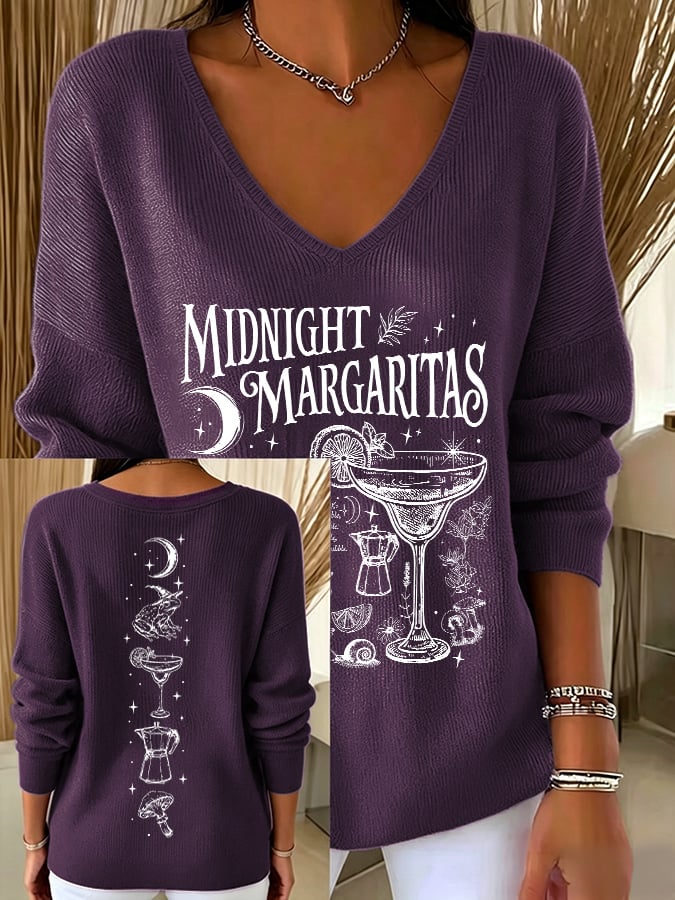 Women's Midnight Margaritas Print Casual Sweatshirt