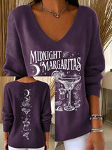 Women's Midnight Margaritas Print Casual Sweatshirt