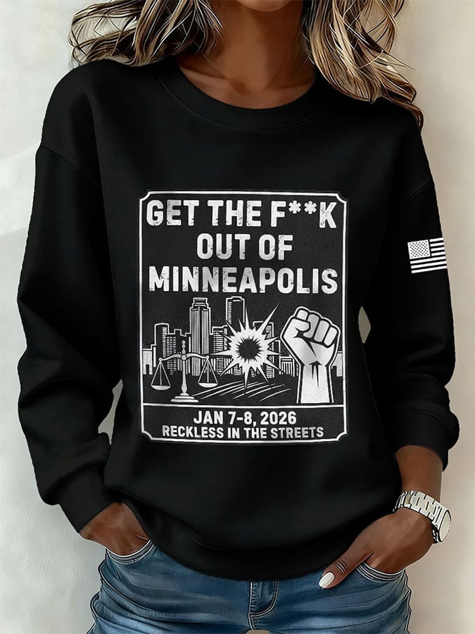 Women's Casual Printed Long-Sleeve Sweatshirt
