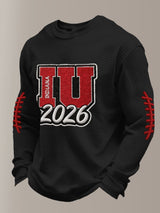 Men's Retro Football Print Casual Long-Sleeved Top