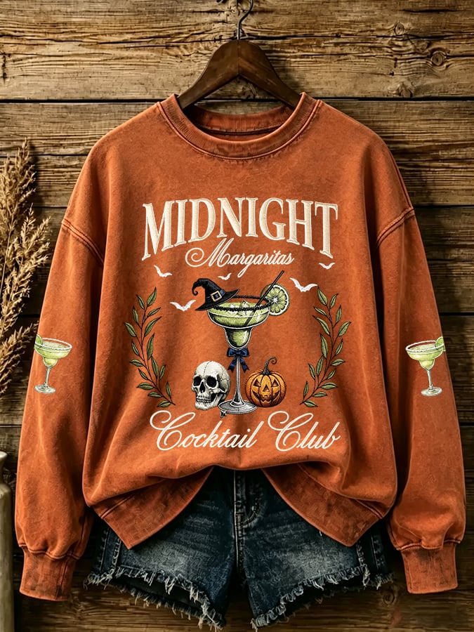 Women's Midnight Margaritas Print Casual Sweatshirt