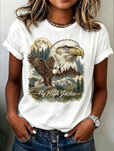 Women'S Casual Bald Eagle "Jackie" Print Top