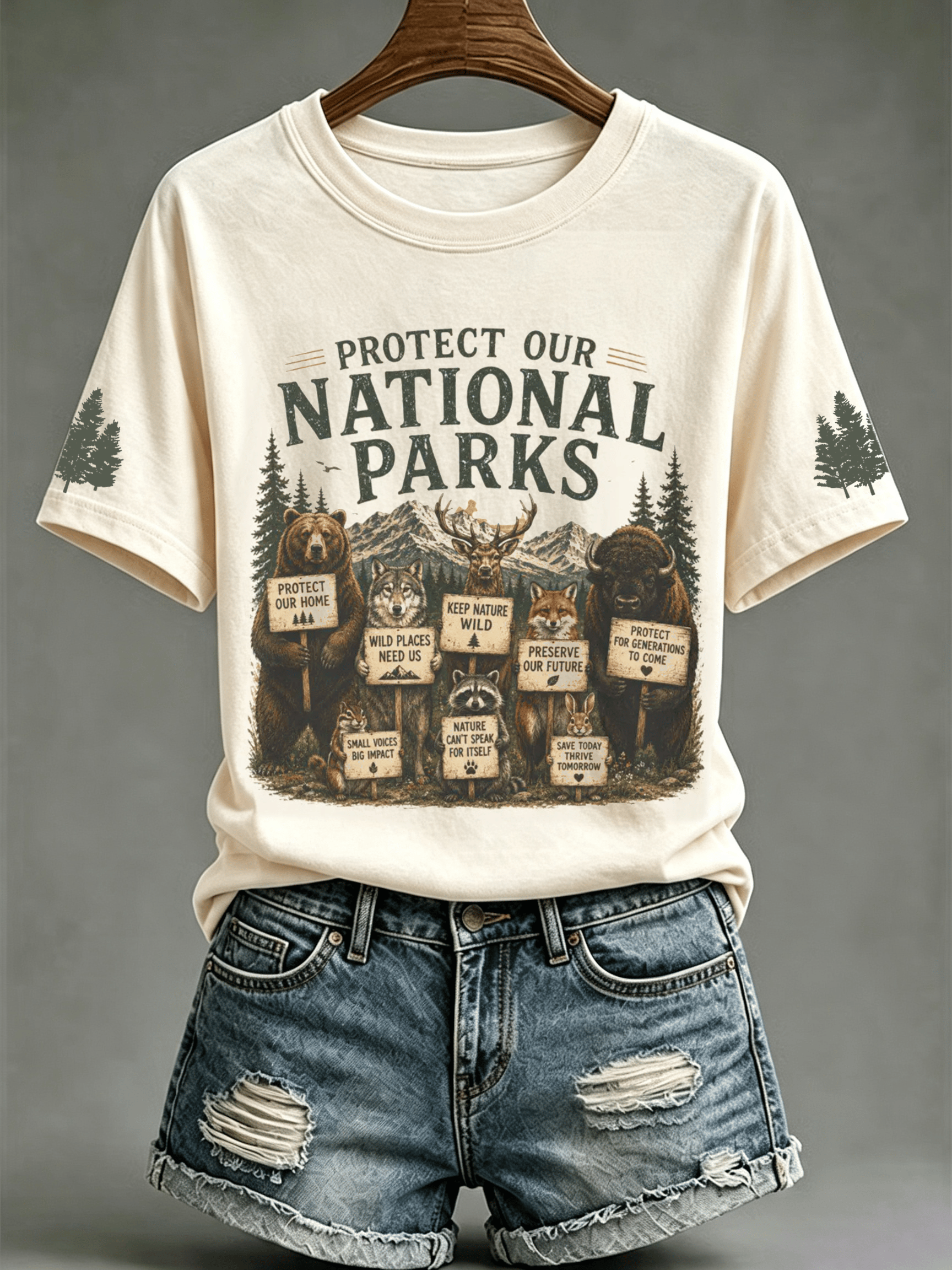 Women's Protect Our National Parks Print Short-Sleeve Top