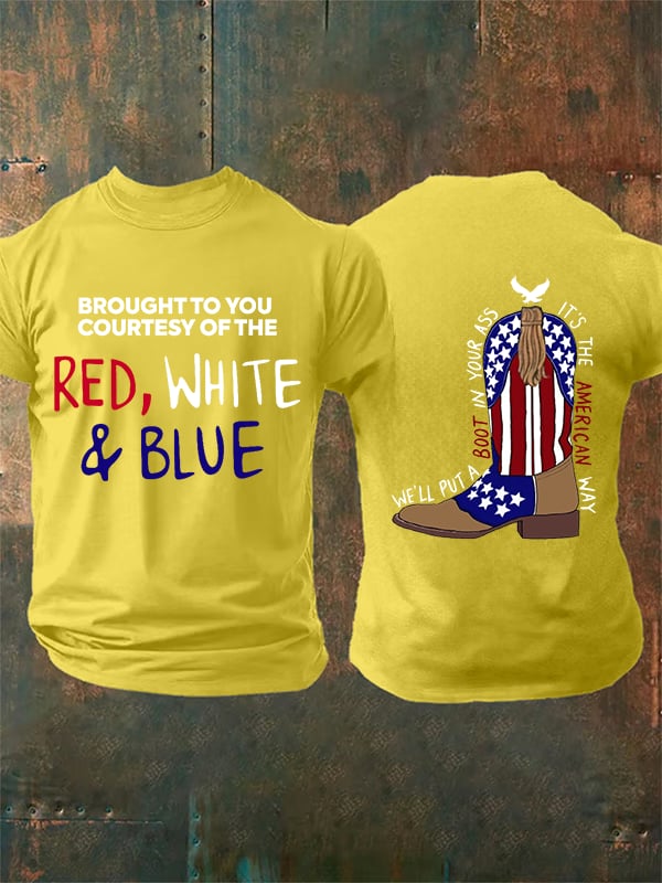 Men's  RED, WHITE & BLUE  Print T-Shirt