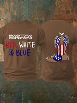Men's  RED, WHITE & BLUE  Print T-Shirt