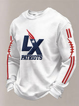 Men’s Football Graphic Waffle Knit Long Sleeve Crewneck T-Shirt