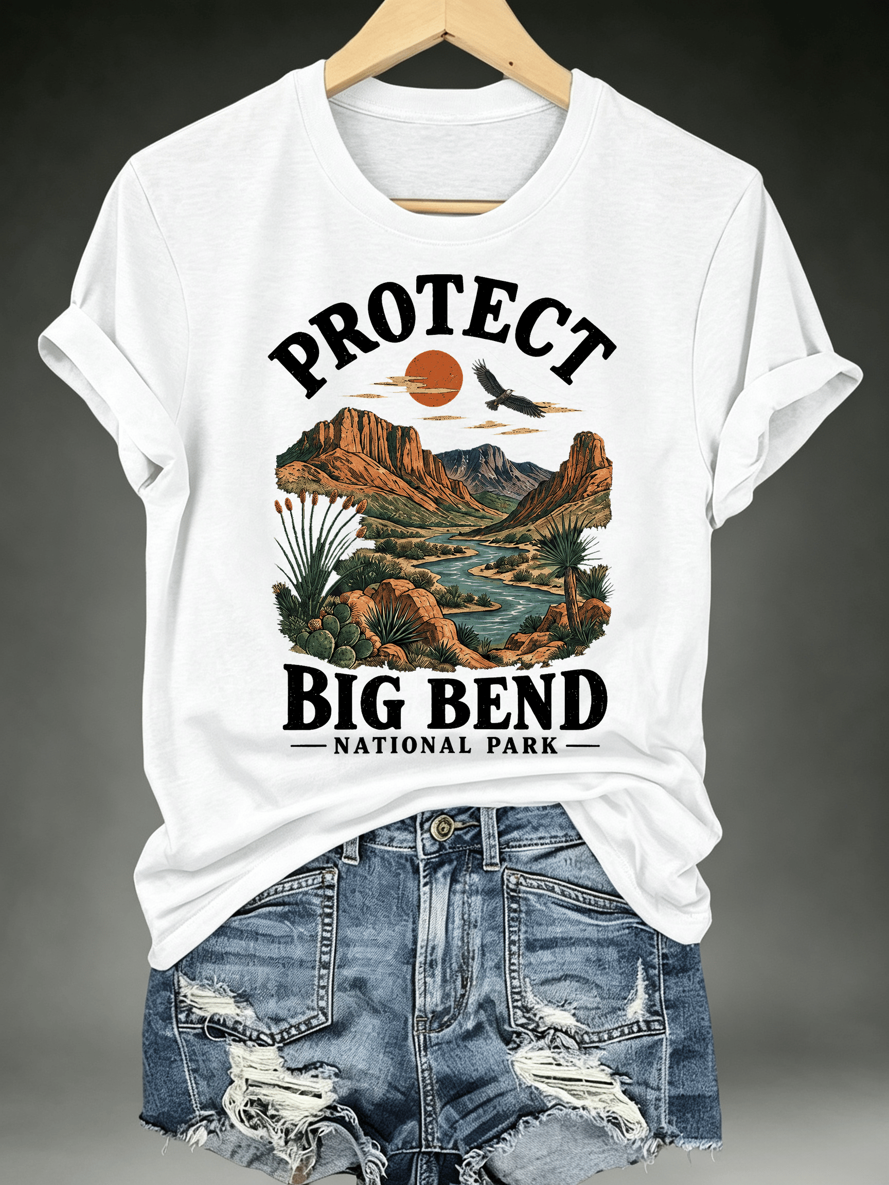 Women's Protect Big Bend National Park, Scenic Desert Landscape T-Shirt
