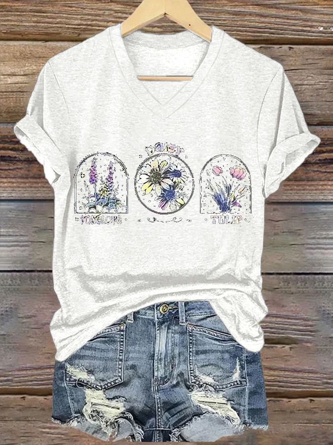 🔥Buy 3 Get 15% Off🔥Women's Floral FDT Print T-Shirt