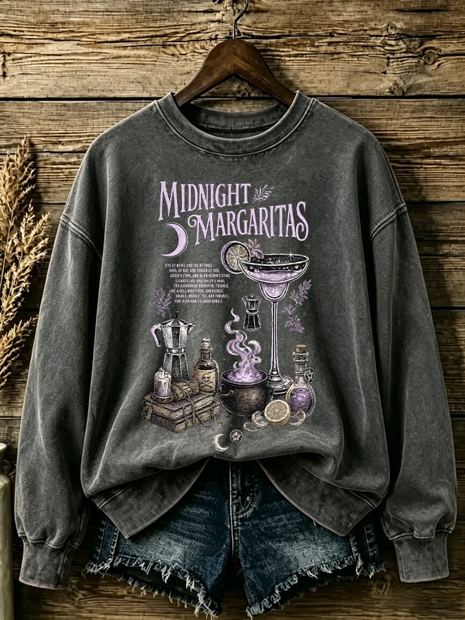 Women's Midnight Margaritas Print Casual Sweatshirt