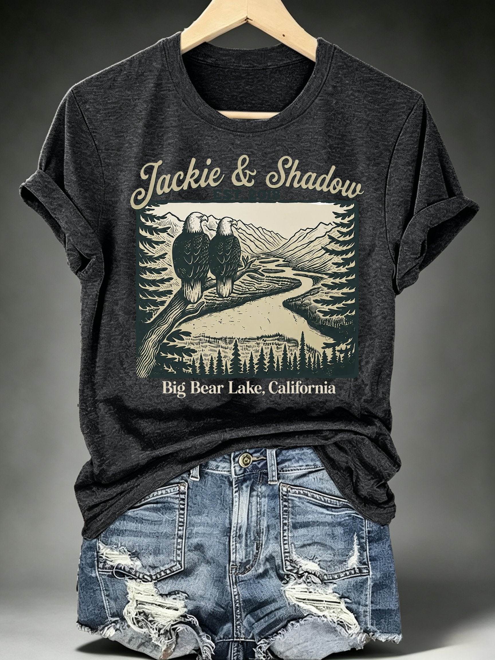 Women's JACKIE & SHADOW Print Crew-Neck T-Shirt