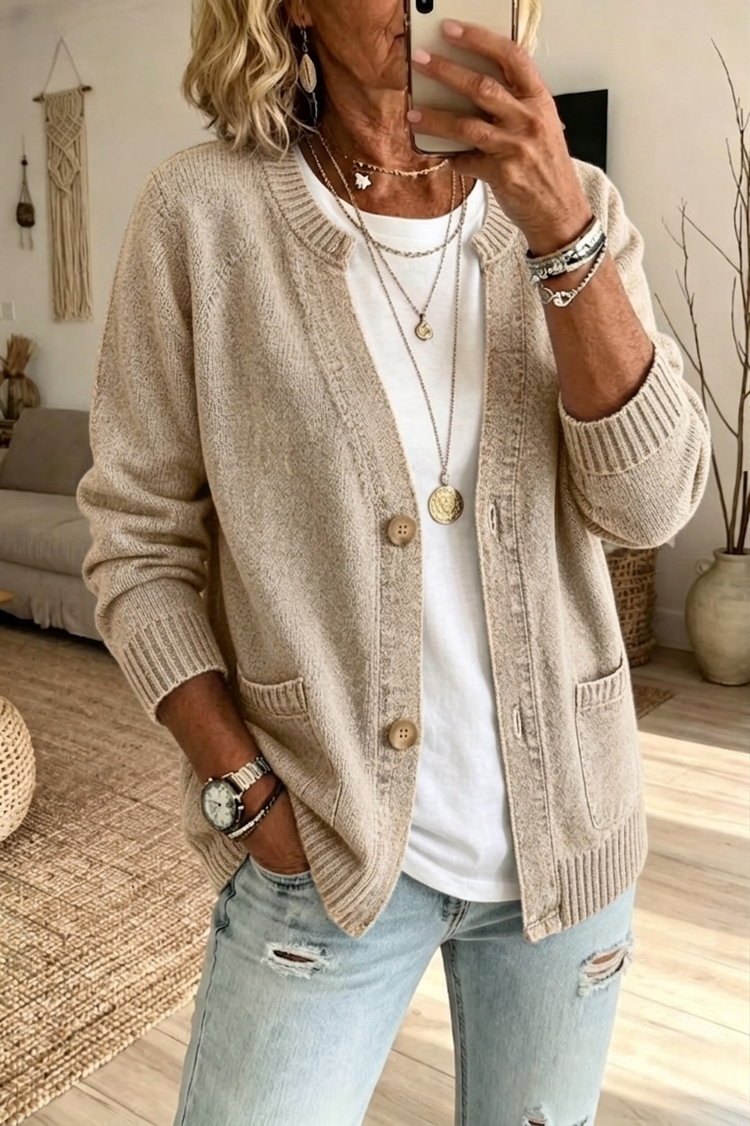 New Arrival🔥Women's V-Neck Button Knit Cardigan