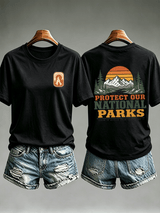 Women's  Protect Our National Parks Shirt, Mountain Camping T-Shirt
