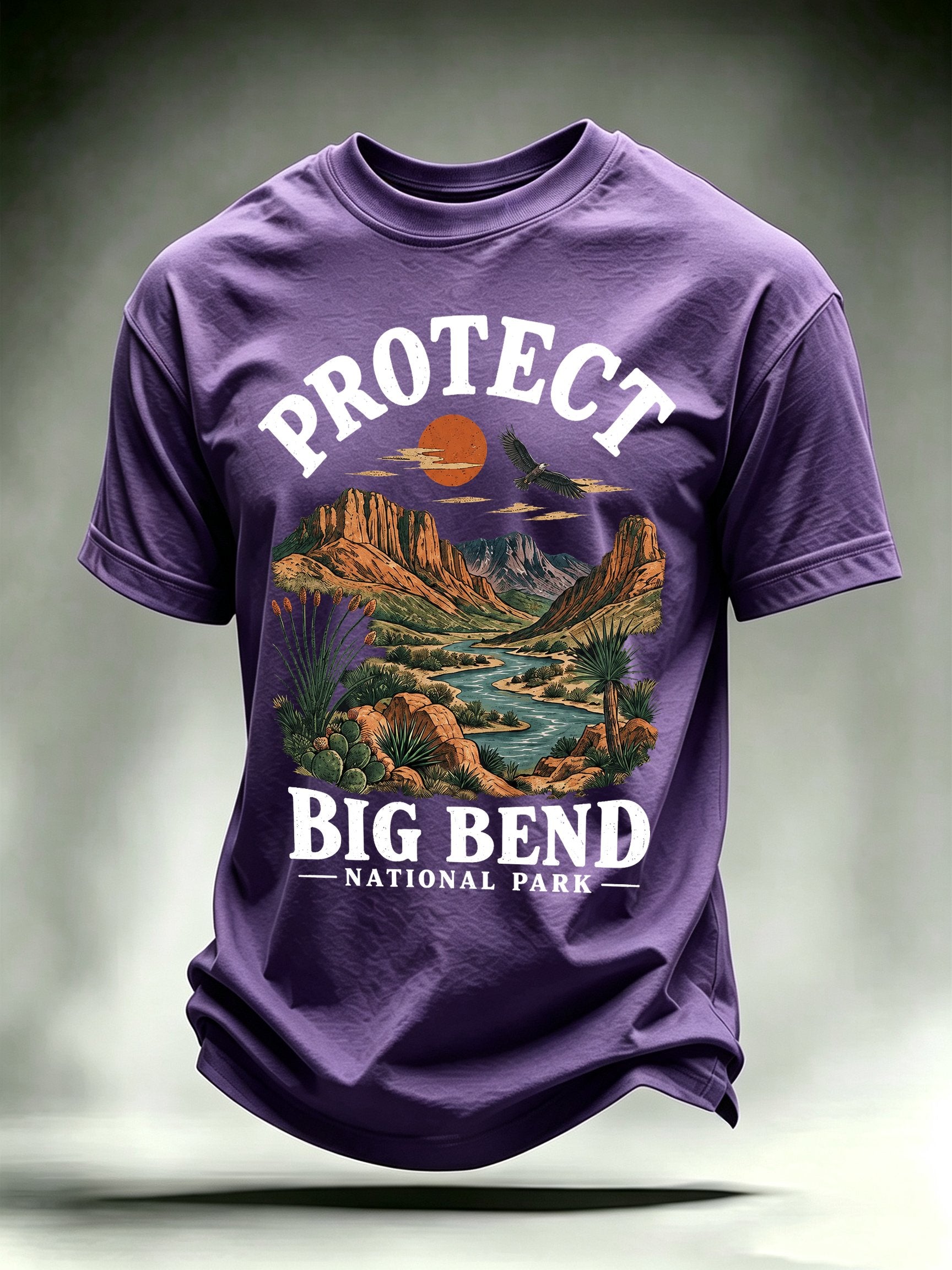 Men's Protect Big Bend National Park, Scenic Desert Landscape T-Shirt