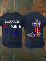 Men's  RED, WHITE & BLUE  Print T-Shirt
