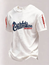 Men’s Football Graphic Waffle Knit Short Sleeve Crewneck T-Shirt
