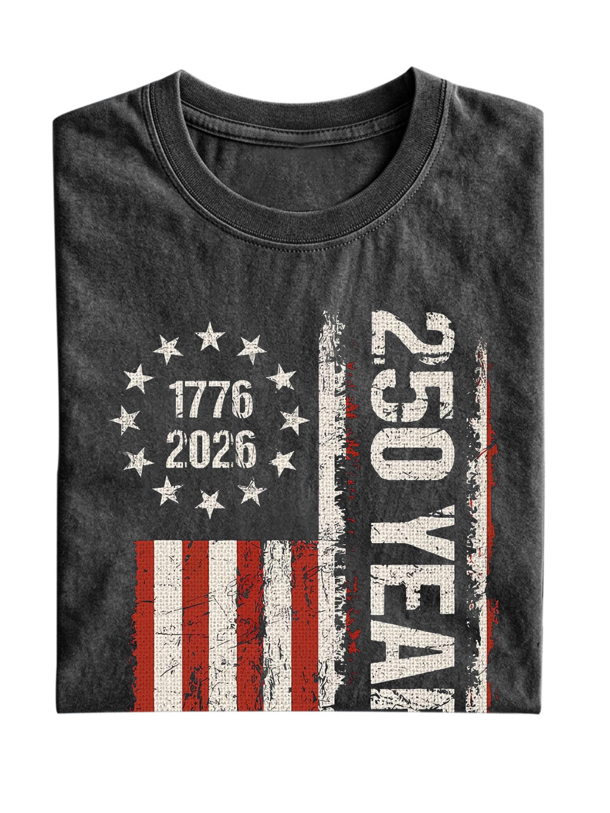 Retro U.S. 250th Anniversary Commemorative Cotton Short-sleeve T-shirt