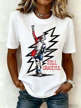 🔥Buy 3 Get 15% Off Women's Still Grateful Print Round Neck T-shirt