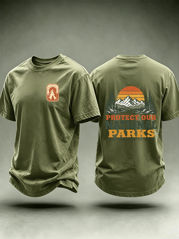 Men's Protect Our National Parks Shirt, Mountain Camping T-Shirt