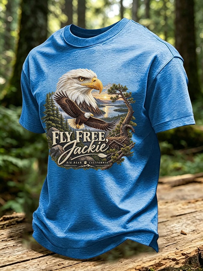 Men's Fly Free Jackie Print Round Neck T-shirt