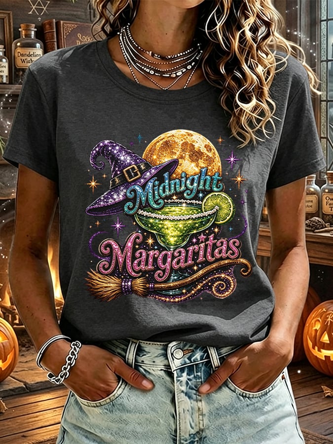 Women's Midnight Margaritas Print Casual T-shirt