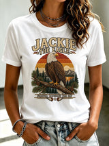 Women'S Casual Bald Eagle "Jackie" Print Top