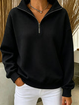 CLEARANCE SALE🔥Women's Waffle Knit Quarter-Zip Sweatshirt