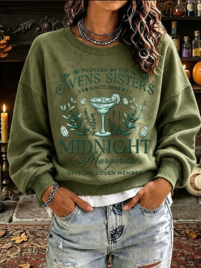 Women's Owens Sisters Apothecary Witch Print Casual Sweatshirt