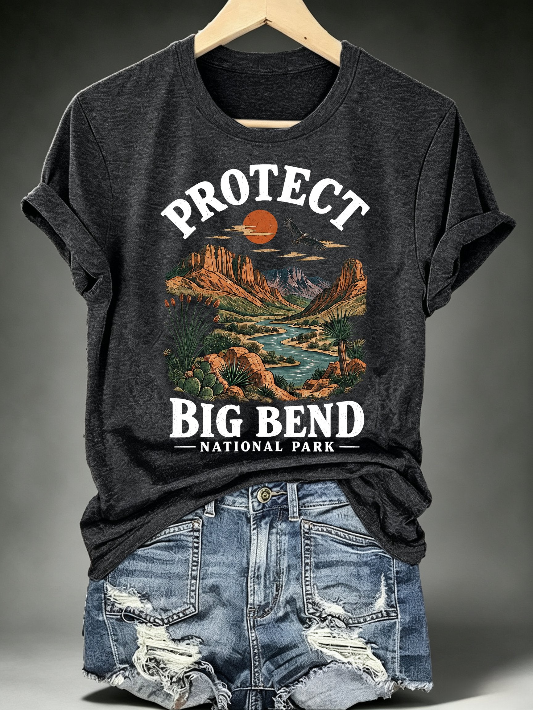 Women's Protect Big Bend National Park, Scenic Desert Landscape T-Shirt