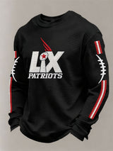 Men’s Football Graphic Waffle Knit Long Sleeve Crewneck T-Shirt