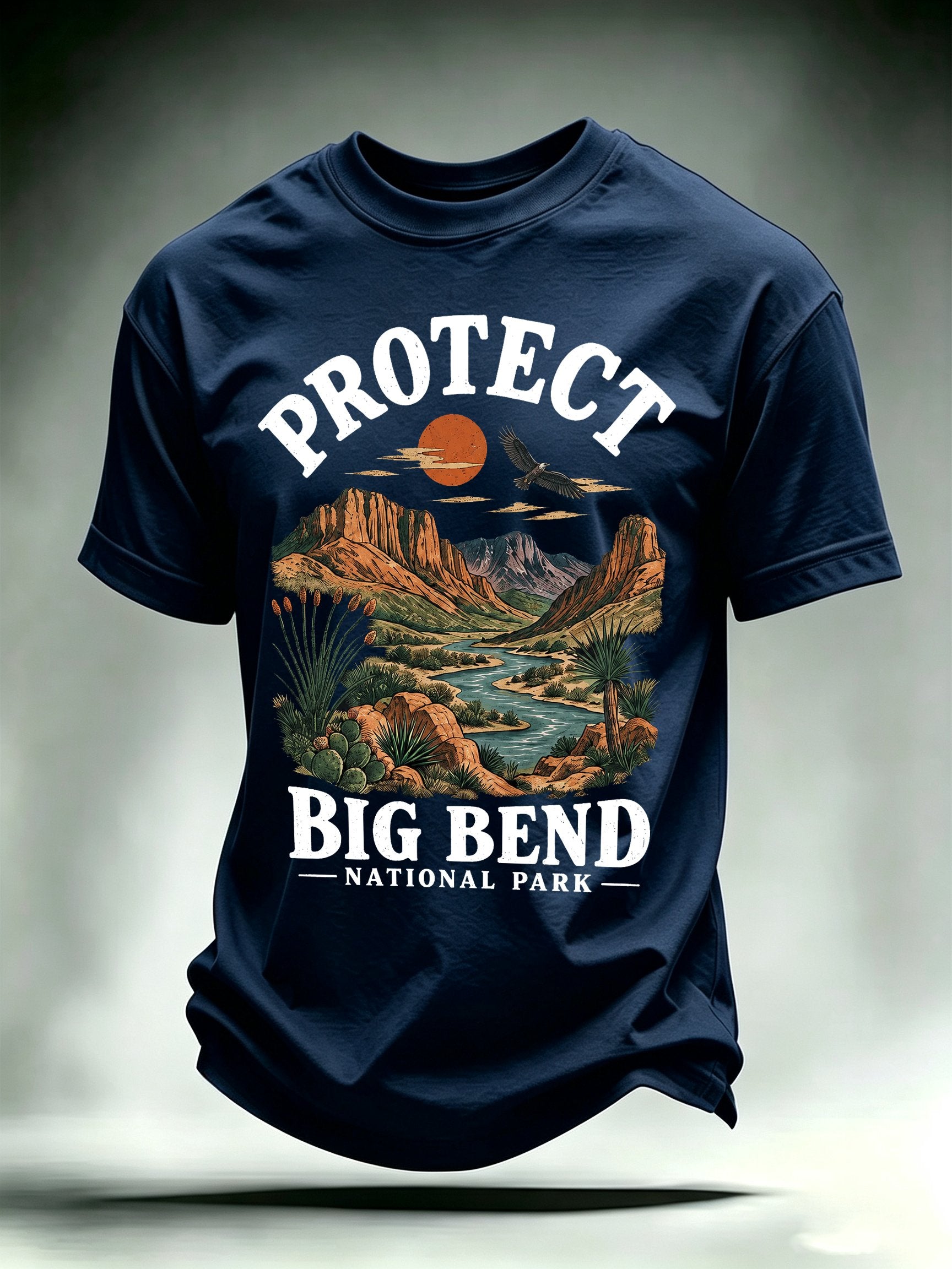 Men's Protect Big Bend National Park, Scenic Desert Landscape T-Shirt