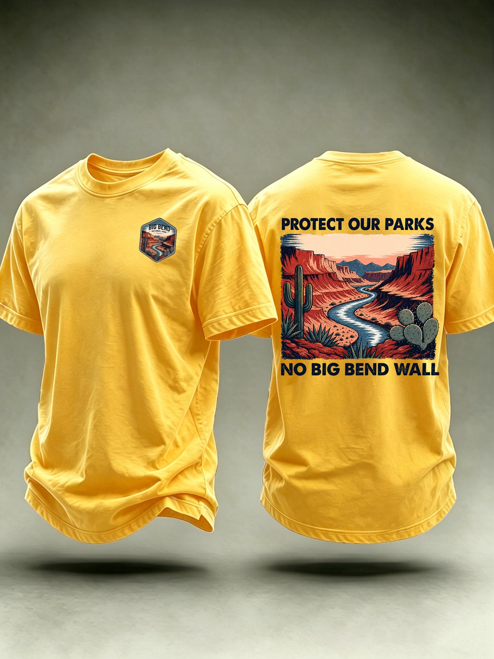 Men's Protect Our National Parks,No Big Bend Wall T-Shirt