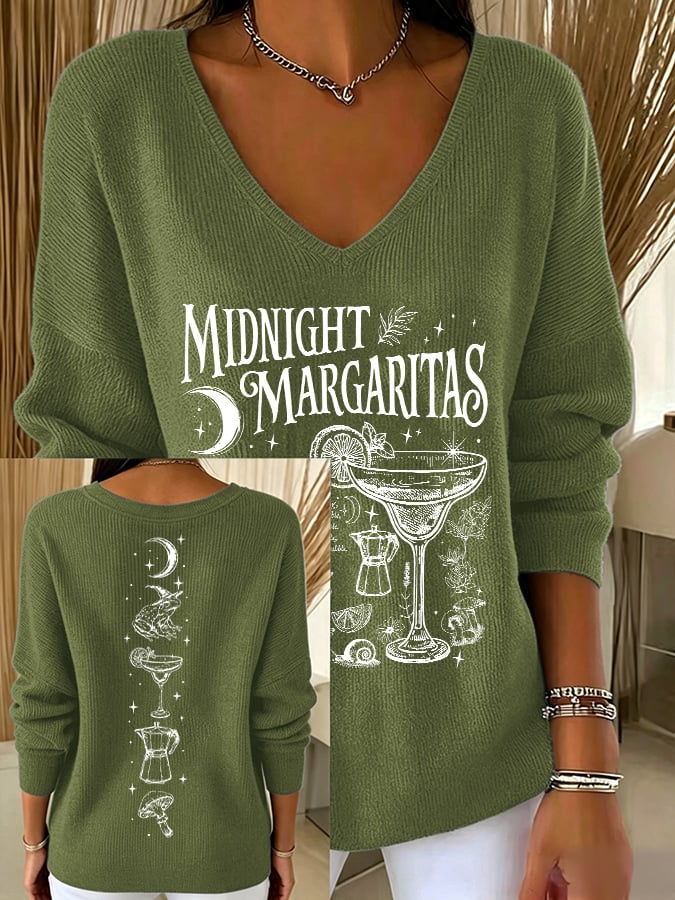 Women's Midnight Margaritas Print Casual Sweatshirt