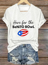 Women's Puerto Rico Print V Neck T-shirt