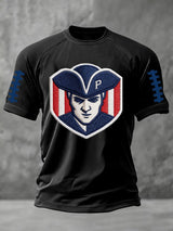Men's football print short-sleeved T-shirt